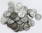 *MIXED DATE MERCURY DIME LOT* *63 TOTAL COINS* NR #G4194