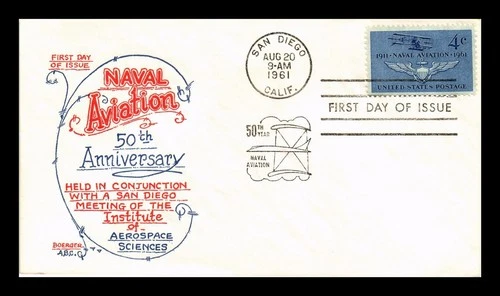 DR JIM STAMPS US COVER NAVAL AVIATION 50TH ANNIVERSARY FDC BOERGER ABC CACHET