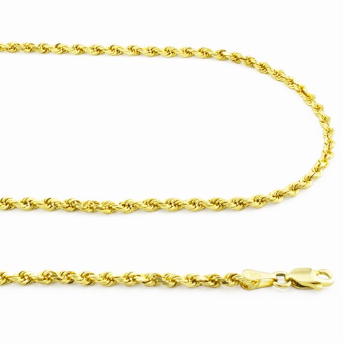 14K Yellow Gold Solid 2.5mm D/Cut Rope 