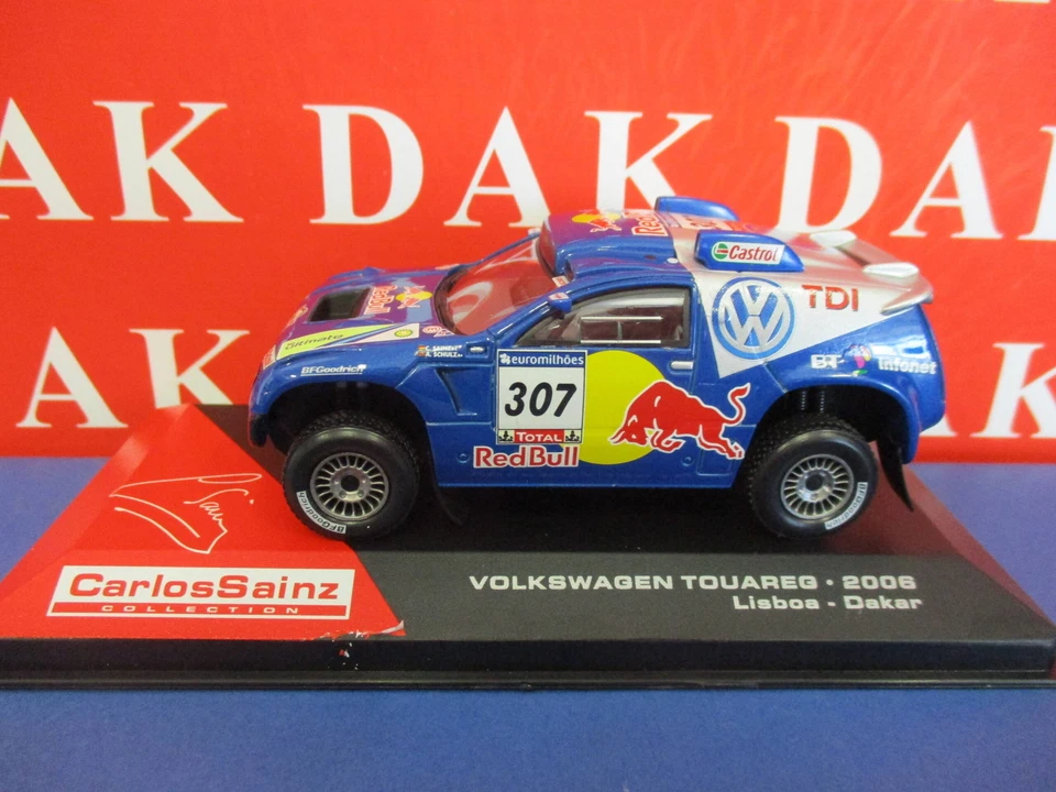 Die cast 1/43 Modellino Auto Volkswagen Touareg 2000 Red Bull Dakar 2006 C.Sainz - Immagine 2 di 4