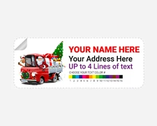 Personalized Santa with Delivery Truck Theme Address Labels Stickers 2.625"x01"