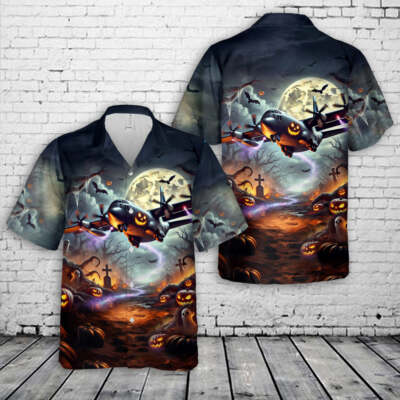 US Air Force Lockheed C 130 Hercules Halloween Hawaiian Shirt