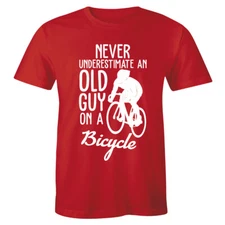 Never Underestimate An Old Guy On A Bicycle Funny Shirt Men's T-shirt Tee