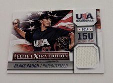 Blake Paugh 2014 Panini Elite Extra Edition USA Baseball 15U Game Used GU Jersey