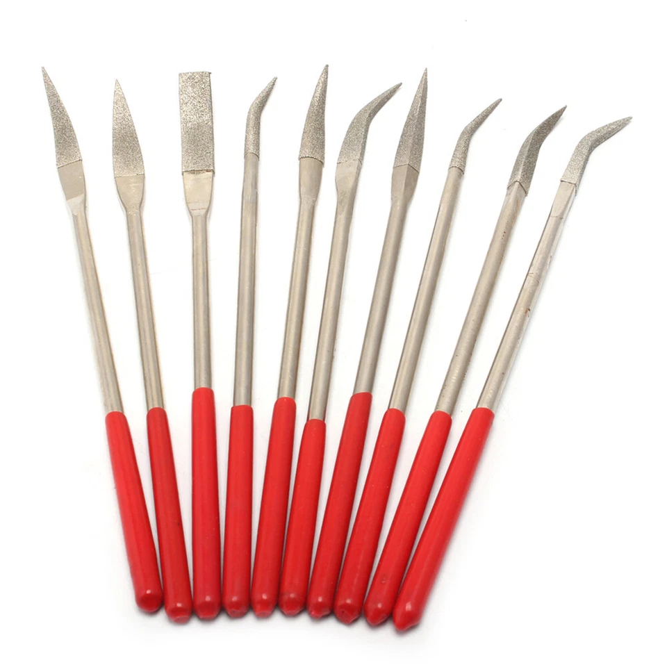 Needle File Set Jewelery Diamond Carving Metal Glass Stone Wood Craft Tool 10pcs - Image 4 of 4