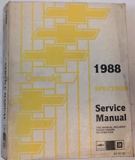 1988 GM Chevrolet GEO Spectrum Shop Service Manual ST371-88 with Turbo Info