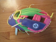 Franklin Tee Ball Pink Purple Green Mesh Mitt Small