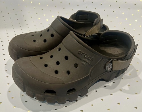 CROCS OFF ROAD Sport CLOGS BLACK ADJUSTABLE STRAP Men’s 6 Women’s 8