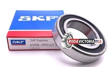 SKF 6008 2RS1 C3 DEEP GROOVE BALL BEARING, RUBBER SEALED 40x68x15 mm