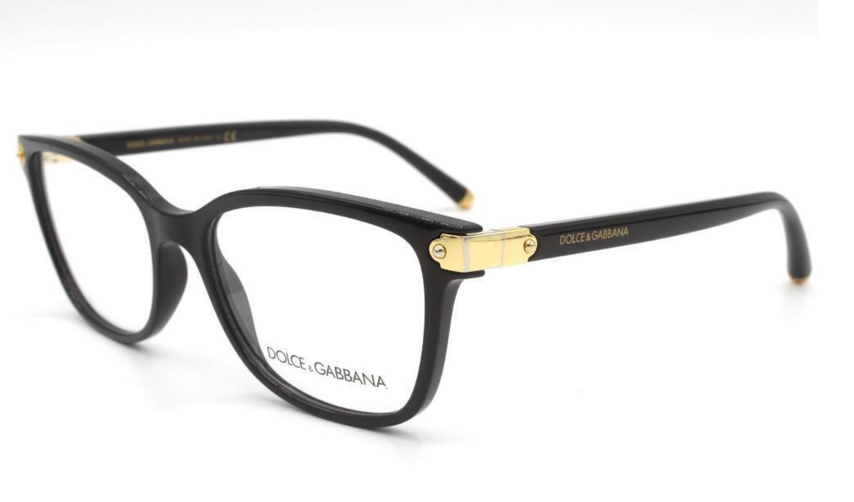 New DOLCE GABBANA Eyeglasses DG 5036 501 53-17 140 Shiny Black