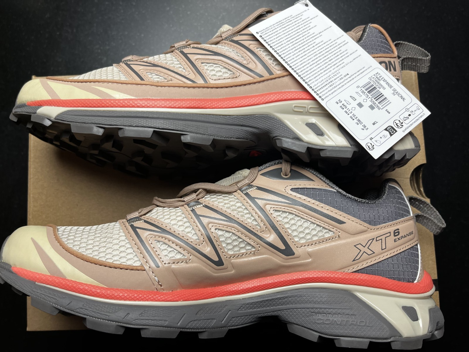 Sneaker SALOMON XT 6 Expanse Natural Cement taglia 44 2 3 (US 10.5) NUOVE IMBALLO ORIGINALE