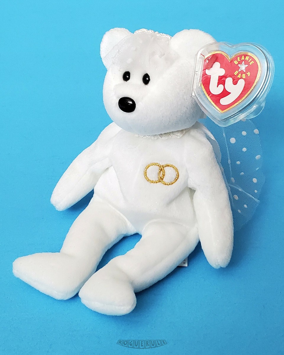 🚦Ty Beanie Baby/Babies MRS. - Wedding Day Bride Bear - NEW - MWMT