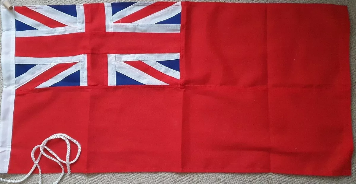 Sewn Red Ensign 5' x 3' Flag Rope & Toggle Made on MOD approved woven cloth