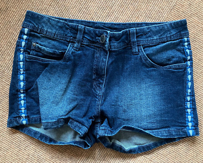 pepperts! Teens:  kurze blaue Jeans-Shorts Gr. 158,  getragen