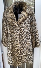 Lovely Miss Selfridge Faux Fur Animal Print Coat - Bnwt