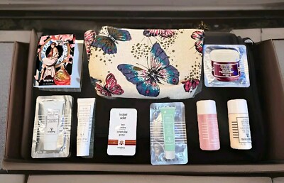Sisley Paris 9 Piece Set Makeup Skincare Cosmetics Bag Gift Travel 