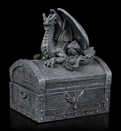 Dragon Cercueil - Sacré Keeper - Fantastique Drachendeko Petite Boîte à Bijoux - Afbeelding 1 van 6