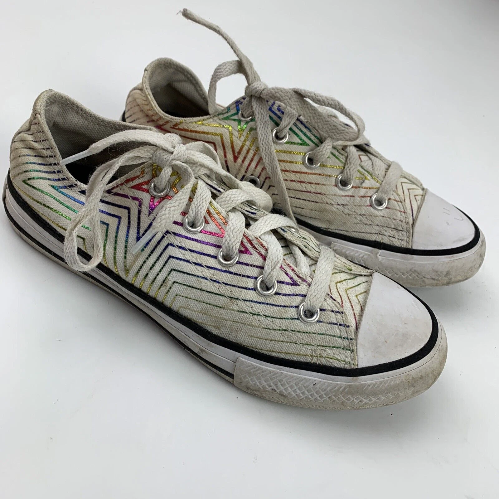 Scarpe basse bambino Converse All Star taglia 2 bianco arcobaleno 665398F