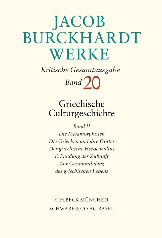 Thumbnail - Jacob Burckhardt Werke Bd. 20: Griechische Culturgeschichte Ii. Bd.2 |