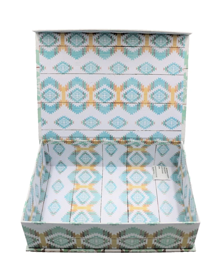 Ashland Western decorative box keepsake storage container white washed wood NEW - Image 4 of 4