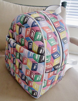 KARL LAGERFELD Paris Designer Multicolored Geometric Print 