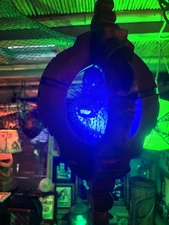 NEW Witco Style Lamp w/real Pufferfish Blue LED Tiki bar Smokin Tikis Oceanic