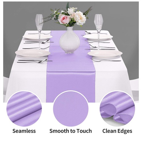 5er Pack Satin Tischläufer Lavendel 12 x 108 cm lang, Tischläufer für We... - Bild 3 von 7