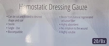 HEMOSTATIC Dressing GAUZE DENTAL 20 Pc/Box compare to BIOVIVa Gelfoam Cellulose