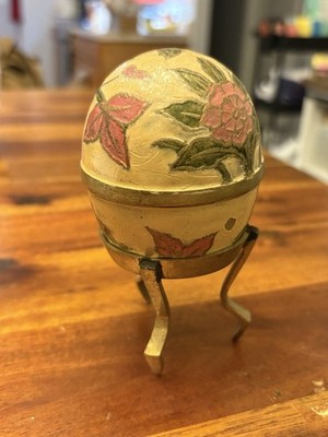 Two Piece Metal Egg Trinket Box