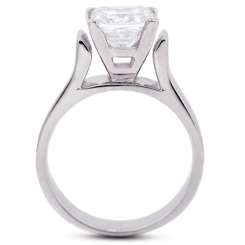 Anillo de compromiso solitario de 14 k con diamantes naturales certificados princesa 1 1/2 quilate F VS1 - Imagen 9 de 10