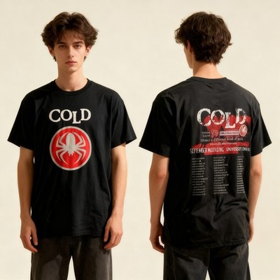 NEW Cold Band Celebrating 25 Years 2025 Double Side T Shirt Black All Size