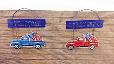 God Bless America  Patriotic Welcome Metal Truck Door Wall Decor 8.75" X 10"