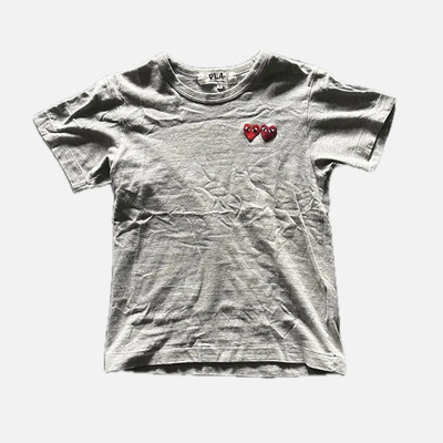 Comme des Garcons Play Grey Double Heart T Shirt Size S