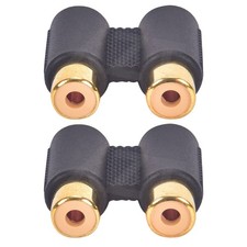 2 Pair 2RCA Female to Female Coupler Audio Adapter Connector Cable Joiner Gold