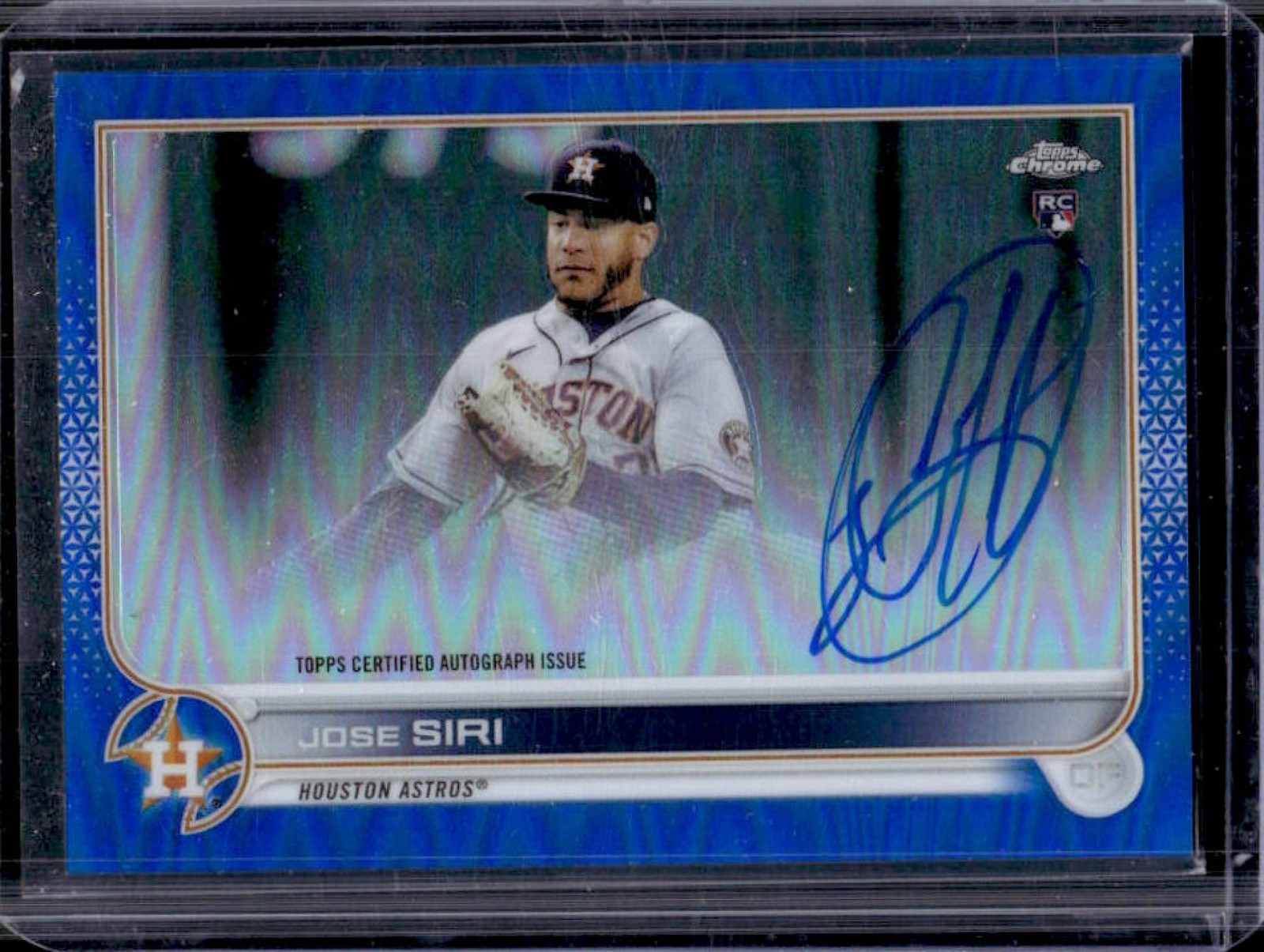 2022 Topps Chrome Jose Siri Auto RC Blue Refractor #/150 Astros Rookie