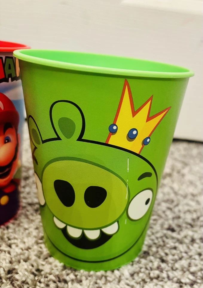 Kids Video Game 16 oz. Plastic Party Cup Set of 2 Angry Birds Super Mario - Image 4 of 4