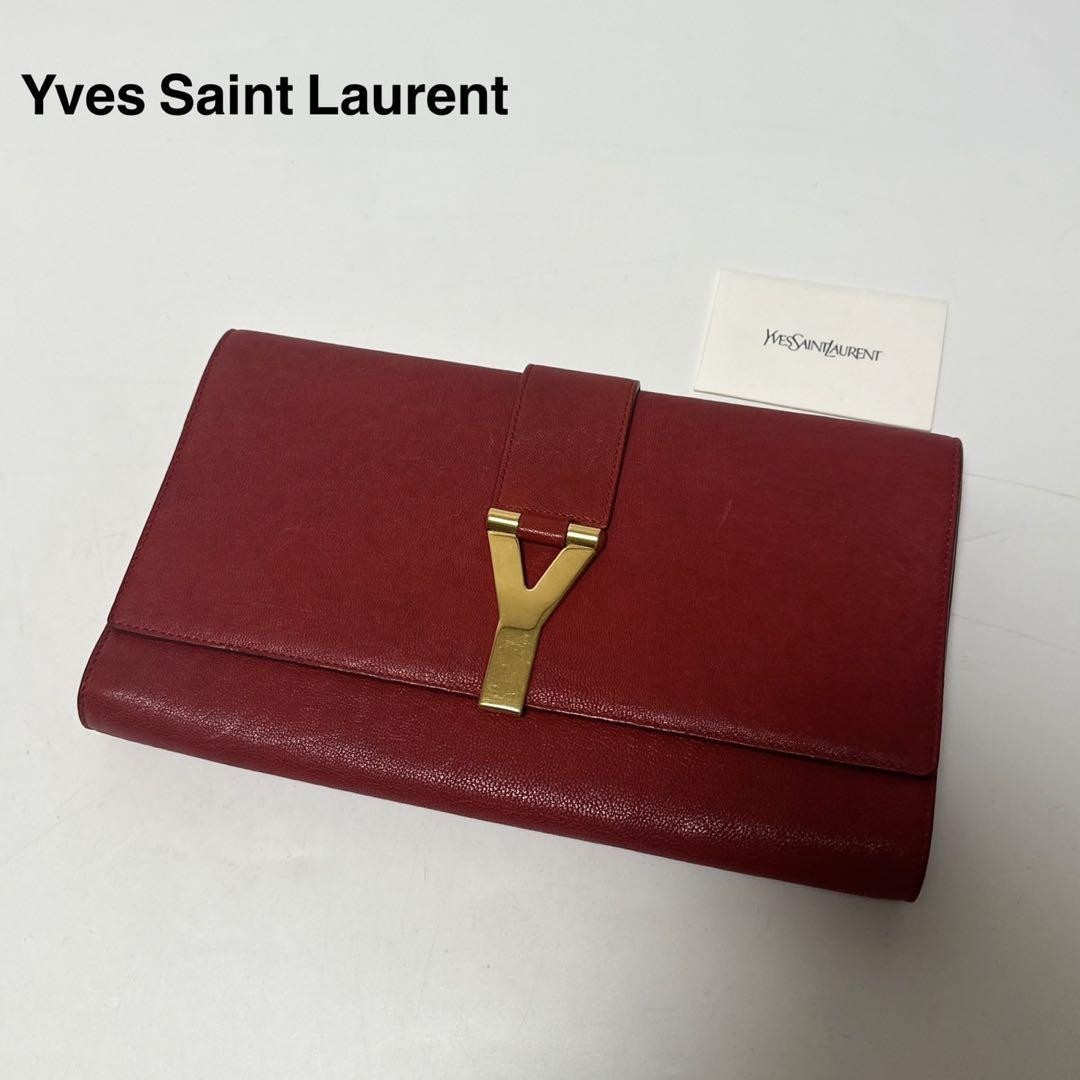 r69 pochette in pelle con carta G Yves Saint Laurent linea Y ottime condizioni