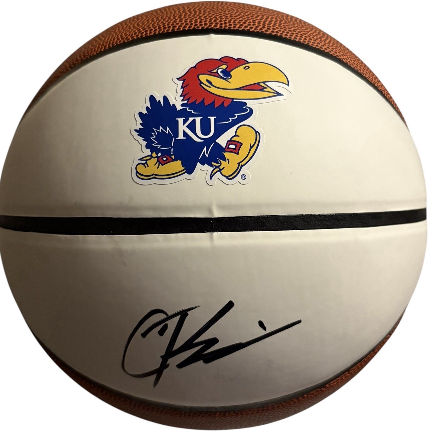 Christian Braun Autographed Signed Kansas Jayhawks Logo Basketball JSA Certified 