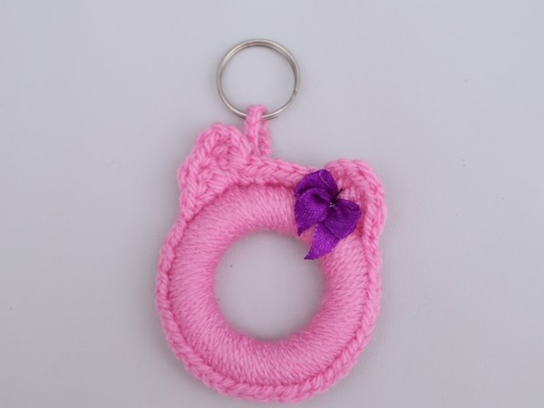 SchlüSselanhäNger Katzenkopf Katze Rosa Taschenbaumler Accessoire SchlüSselring-image