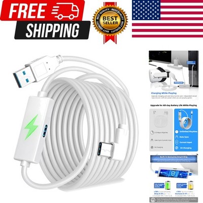 Design 16FT Link Cable for Quest 3S/3, Quest 2, Quest Pro, with Separate Char...