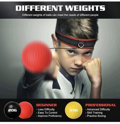 Boxing Reflex Ball Headband Set- 4 Different Balls and 2 Adjustable Headbands 