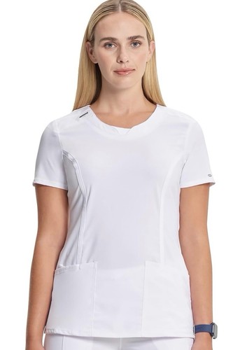 Infinity Scrubs Round Neck Top 2624A WTPS White Size M