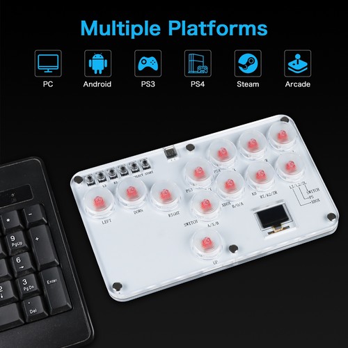 Fighting Stick Controller, Farbenfrohes RGB-Licht, Kampfspiel, Arcad3938 - Afbeelding 5 van 6