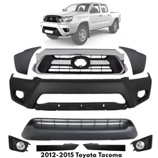 Front Bumper Cover Fascia & Grille Assembly Kit For 2012-2015 Toyota Tacoma