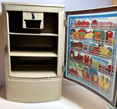 Vintage Wolverine Polar Toy Refrigerator Ice Box Great Lithographed Tin