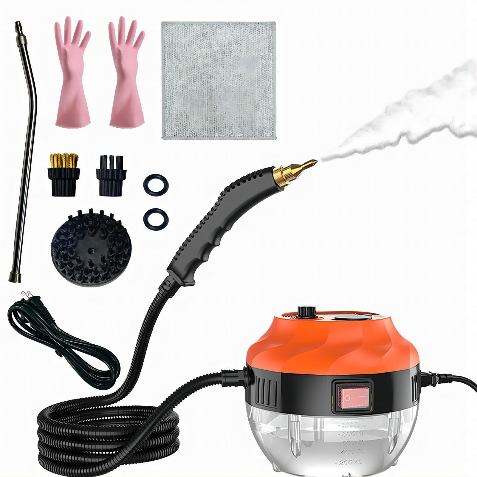 2500W High Pressure Steam Cleaner with 3 Brush Heads for Deep Cleaning-image