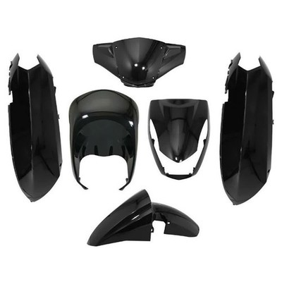 Kit carene 6 Stücke Schwarz T4TUNE für Peugeot 50 Kisbee / Rs 4T 2010-2017