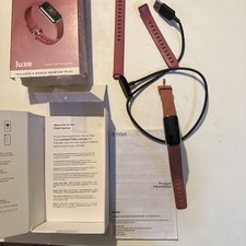 Fitbit Luxe Activity Fitness Wellness Heart Rate Monitor Smartwatch Orchid/Platm