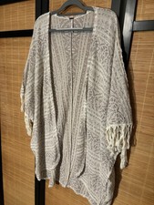Free People Kimono size XS/S ivory and gray cardigan