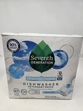 Seventh Generaton Dishwasher Detergent Packs Free&Clear Dishwasher Tabs 72 Count